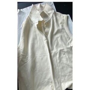 Fairway‎ Outfitters Sleeveless Polo Shirt XL Beige Cotton Blend Golf